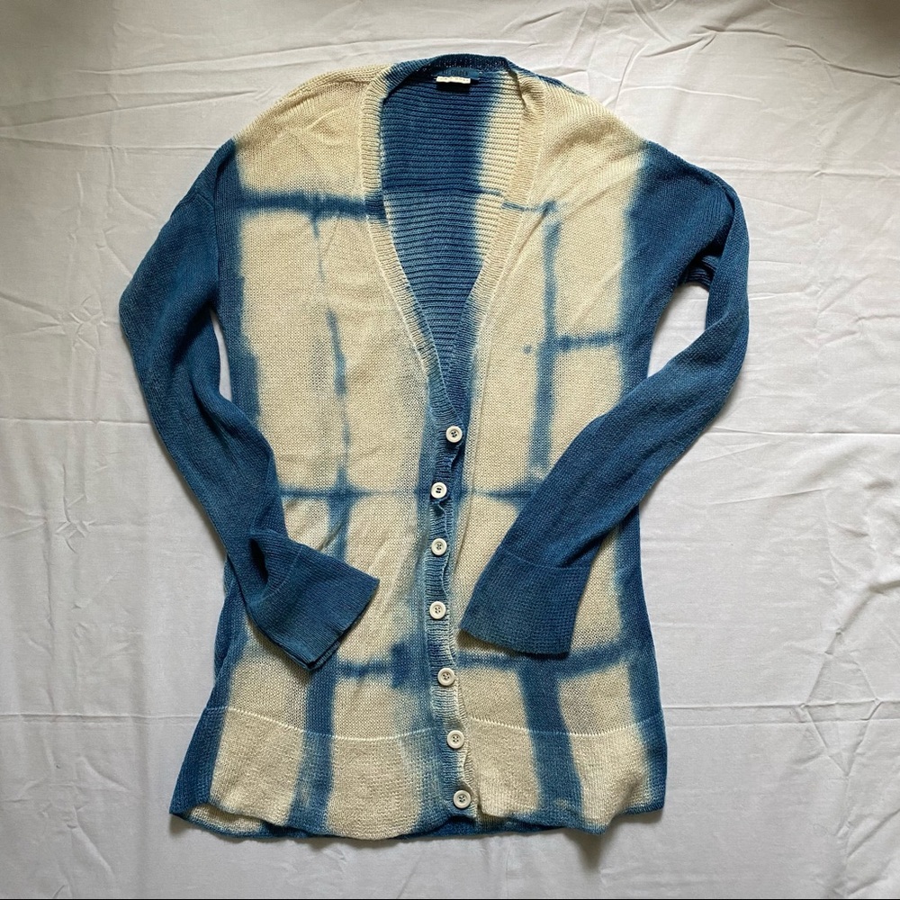 Ali Golden Job & Boss cardigan Sweater tie dye Alpaca and Cotton Long line